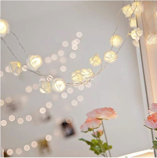 Rose Led Lights For Diwali Christmas Wedding , Christmas Tree Lights,Decorative Lights,Diwali Light(Plastic),4 meters- 10 Roses