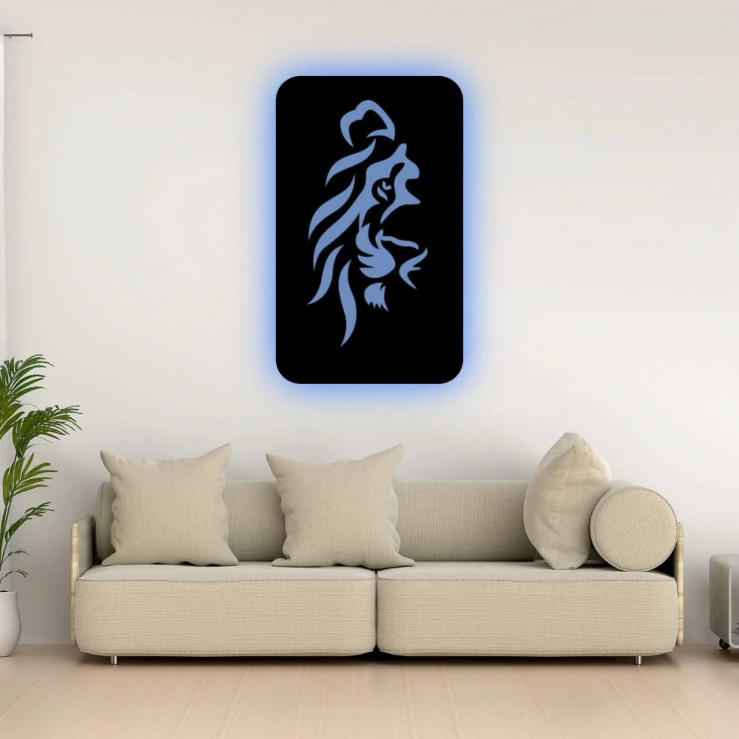 Lion Portrait Premium Backlit Sign