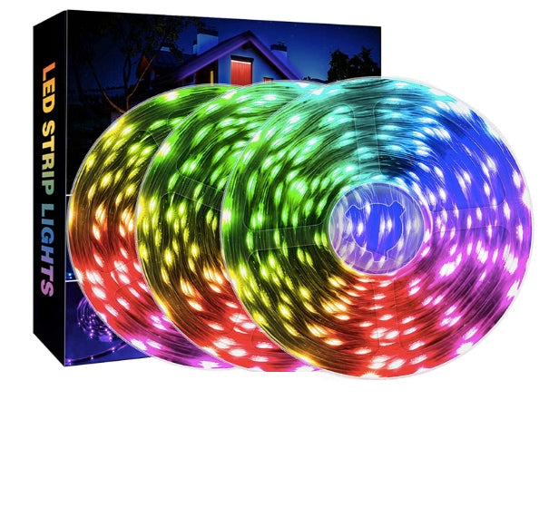 10 Meters LED Strip Lights with Bluetooth App and Remote Controller RGB Waterproof Lights Multicolor LED Lights for Home Decoration, Bedroom, Diwali, False Ceiling