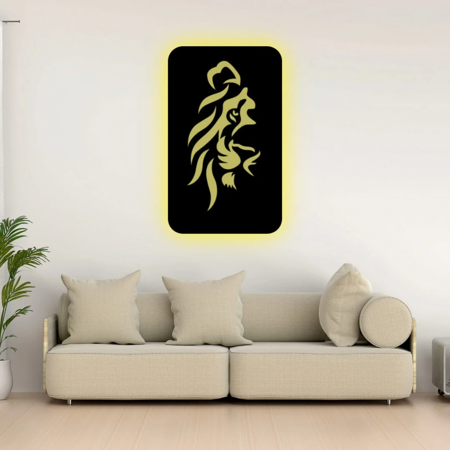 Lion Portrait Premium Backlit Sign