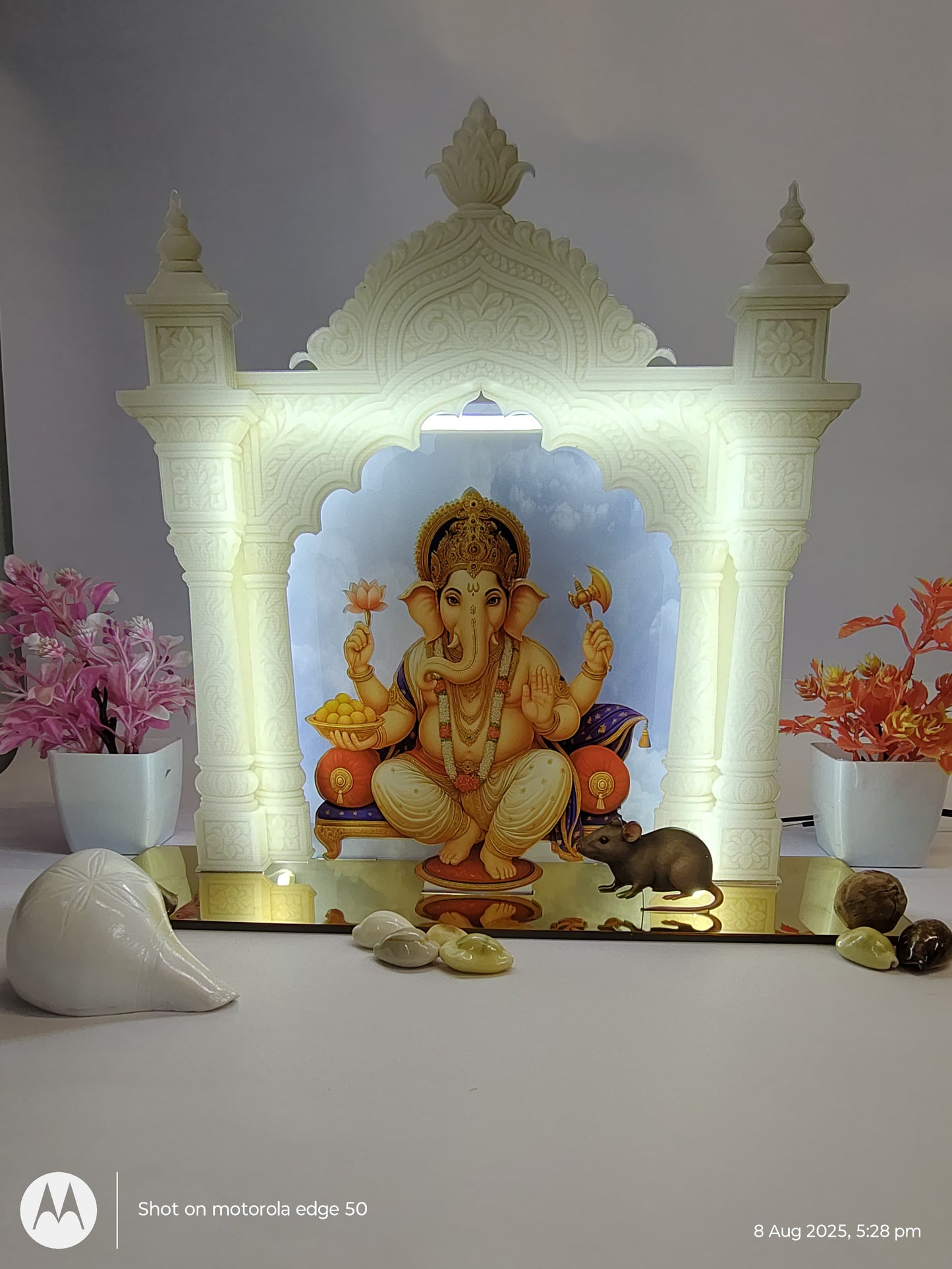 Acrylic Neon Ganesh Ji Temple