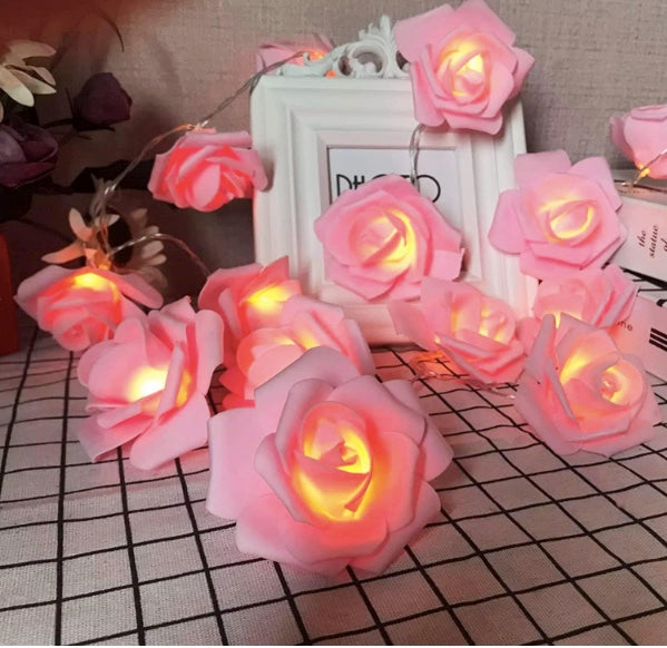 Rose Led Lights For Diwali Christmas Wedding , Christmas Tree Lights,Decorative Lights,Diwali Light(Plastic),4 meters- 10 Roses