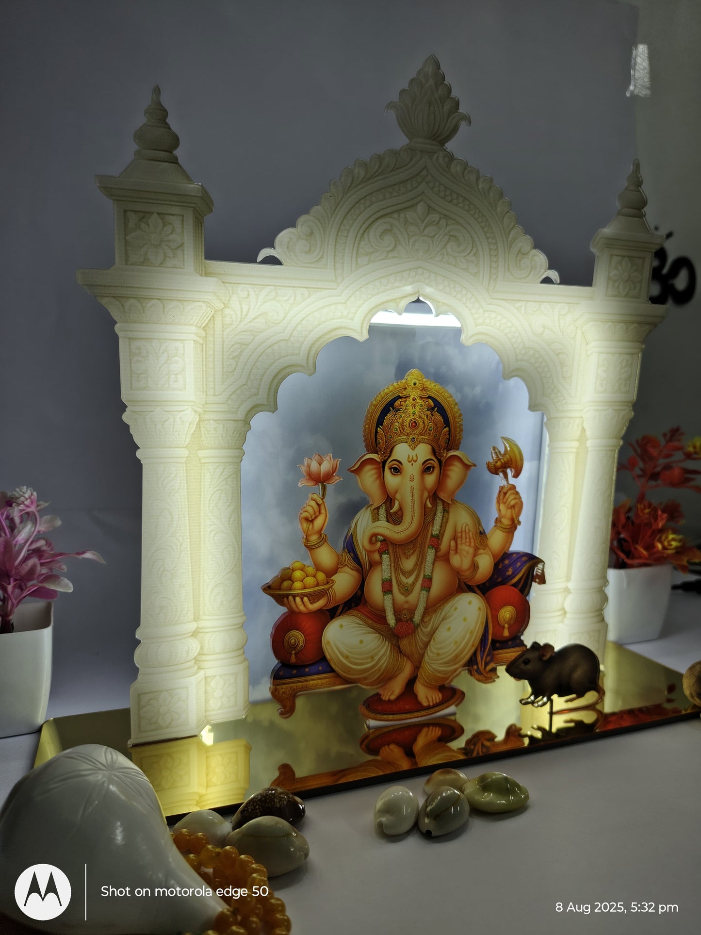Acrylic Neon Ganesh Ji Temple