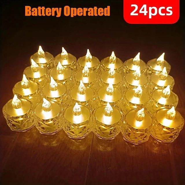 LED Crystal Flameless Candle Light – Decorative Tealight for Home & Festive Décor