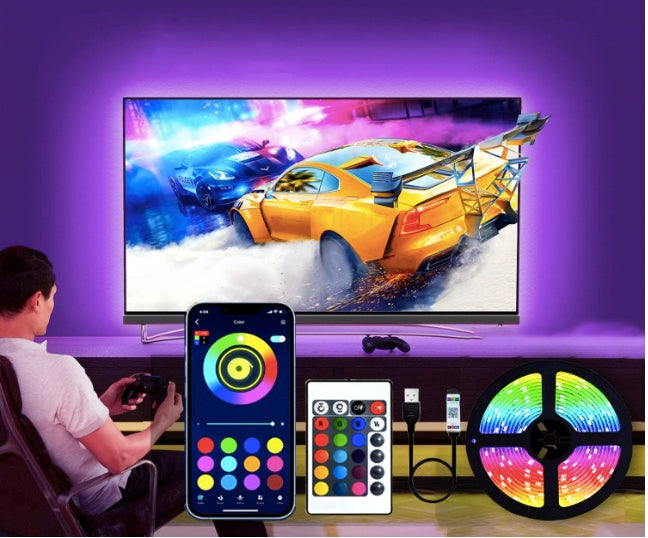 10 Meters LED Strip Lights with Bluetooth App and Remote Controller RGB Waterproof Lights Multicolor LED Lights for Home Decoration, Bedroom, Diwali, False Ceiling