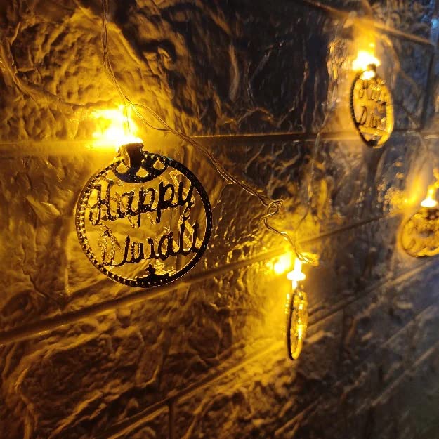 Happy Diwali Metal Light, Diwali puja Decoration Light, Diwali Gift Happy Diwali Metal Light