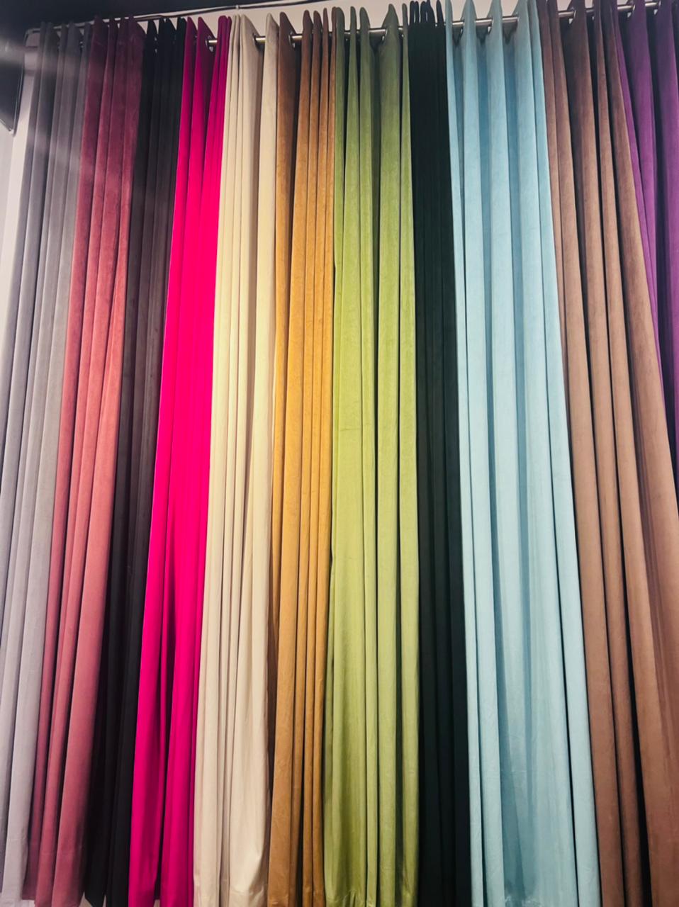 Premium Velvet Solid Color Curtains- Set of 2 Curtains