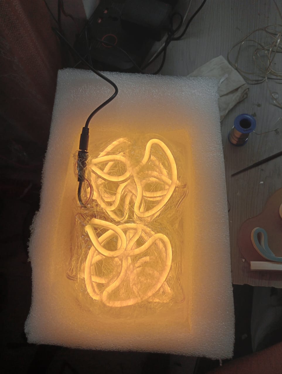 Neon Light Diya Toran - 5-Diya Festive Decoration for Diwali, Navratri & More!
