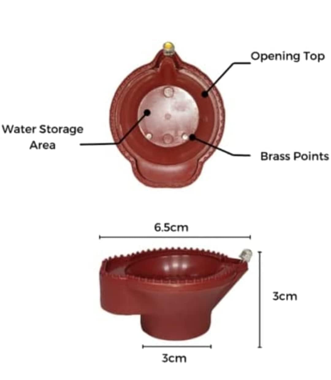 Water Sensor LED Brown Diyas Candle Eco-Friendly Diya, Battery Operated