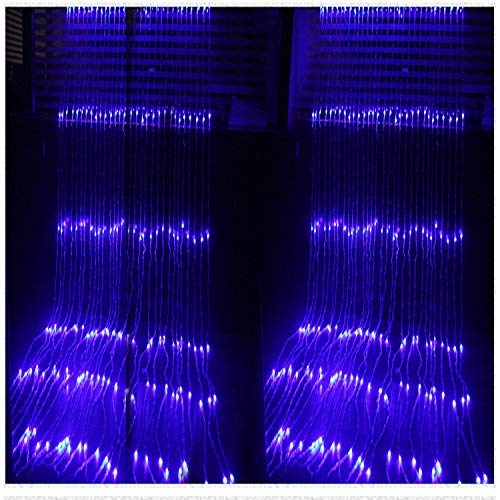 Blue Waterfall Curtain String Lights - 180 LEDs, 8 Modes, 10x10 Feet, 3 Mtr