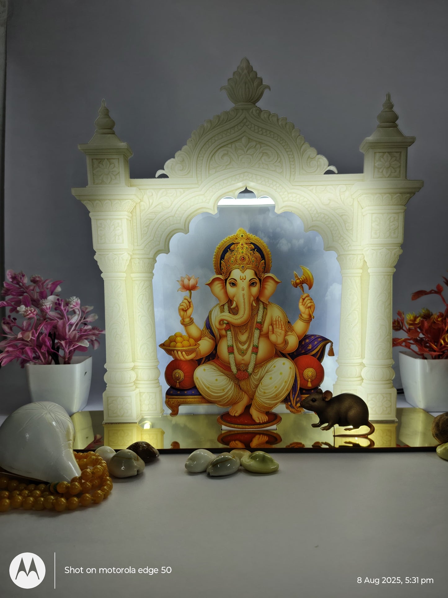 Acrylic Neon Ganesh Ji Temple