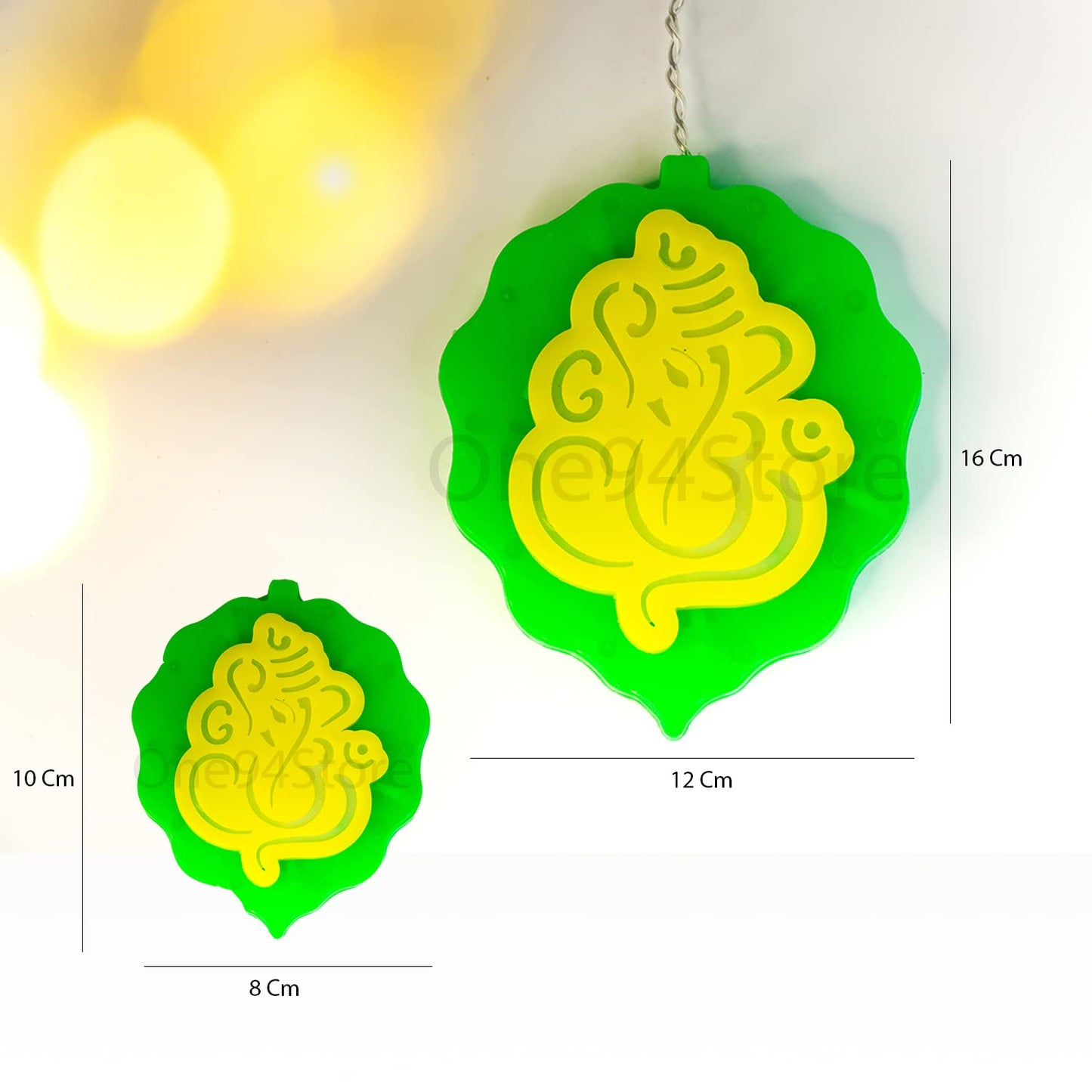 Pan Leaf Ganesh Curtain LED String Fairy Light, Window Curtain Light with 12 Ganesh Ji & 8 Flashing Mode Decoration for Diwali Festival and Pooja Mandir, Home(138 LED’s, Made in India)