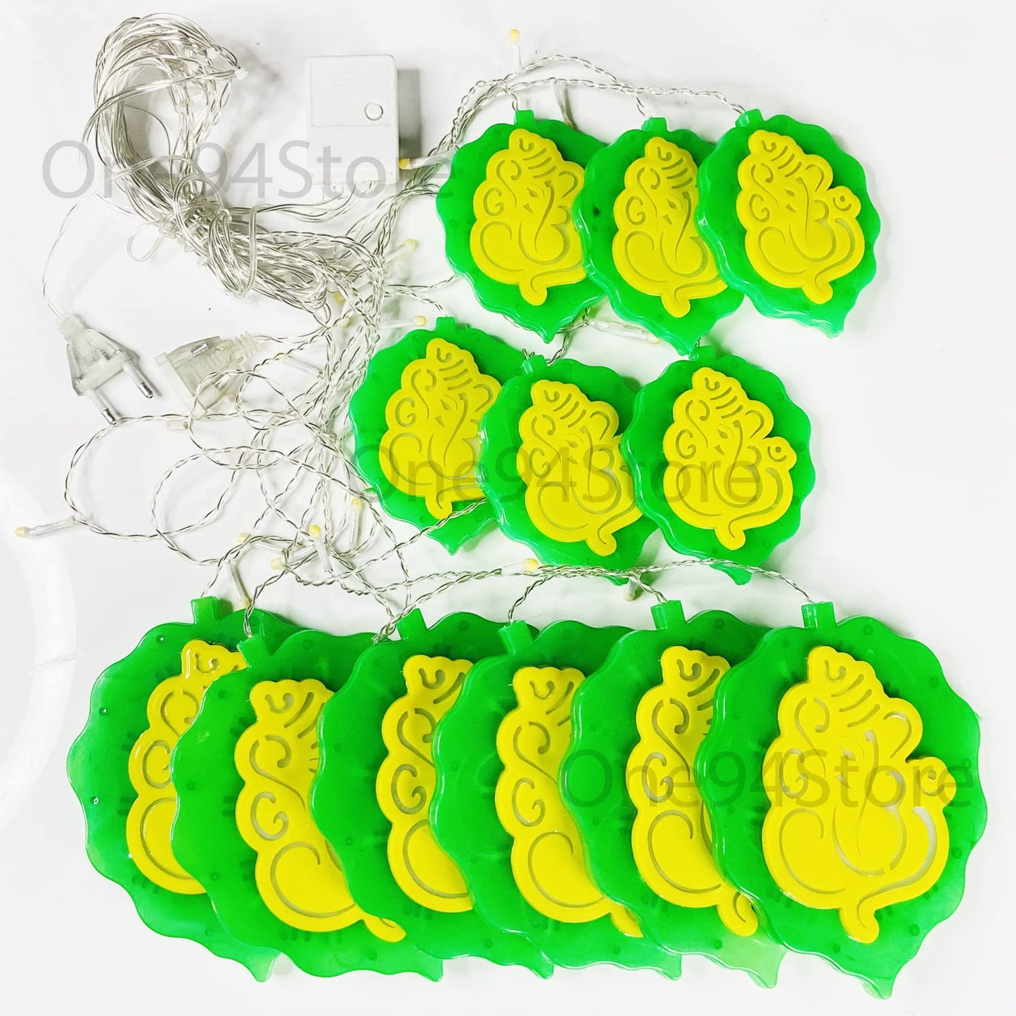 Pan Leaf Ganesh Curtain LED String Fairy Light, Window Curtain Light with 12 Ganesh Ji & 8 Flashing Mode Decoration for Diwali Festival and Pooja Mandir, Home(138 LED’s, Made in India)