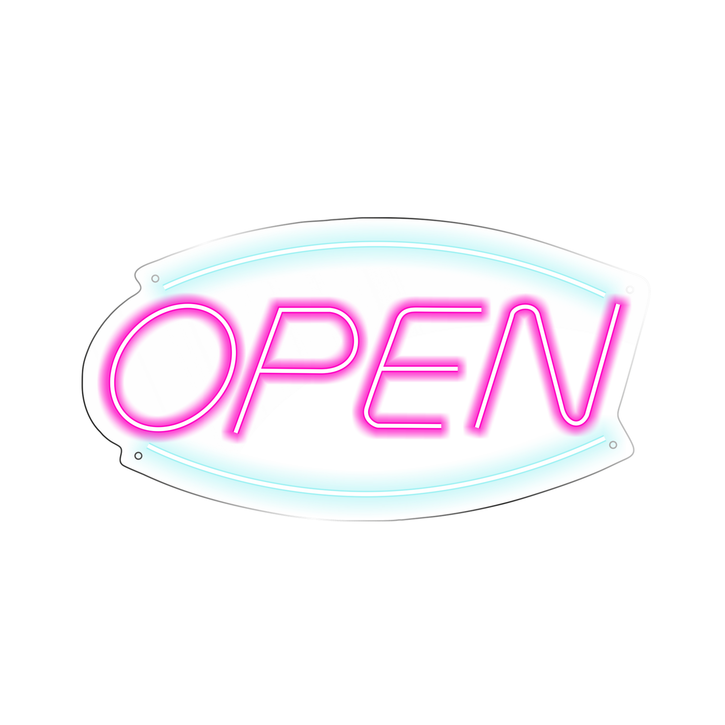 Open Shaped Advertisement Displays Signs LED Neon Light for Business, Stores (Multicolor, 17.7''x8.9'')
