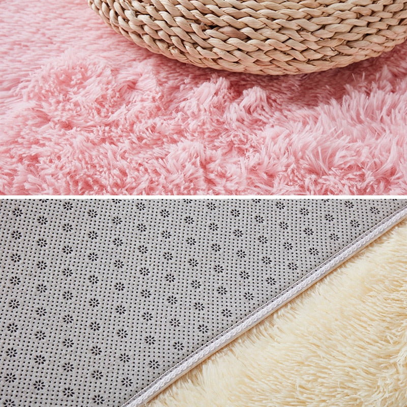 Silky Fluffy Carpet Modern Home Decor Long Plush Shaggy Rug Children's Play Mats - Homely Arts