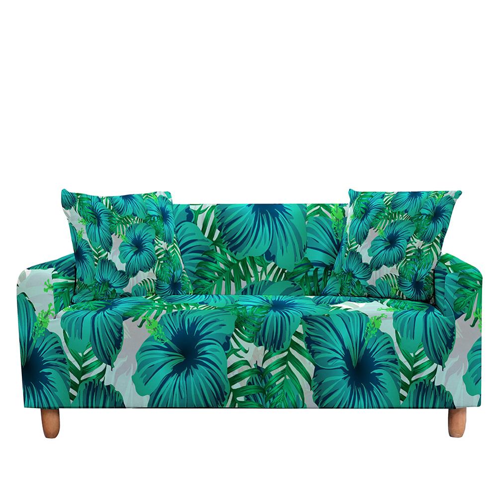 Stretch Sofa Cover Elastic Slipcover Tropical Leaves for Living Room Sectional L Shape Sofa Couch Cover - Homely Arts