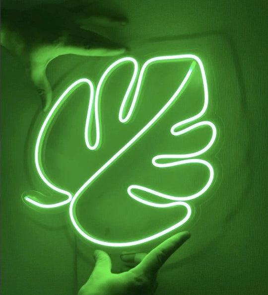 Monstera Plant Leaf Neon Sign | Custom Neon Sign | Neon Sign | Led Neon Sign | Bedroom Decoration | Neon Signs | Wall Decor | Home Decor - Homely Arts