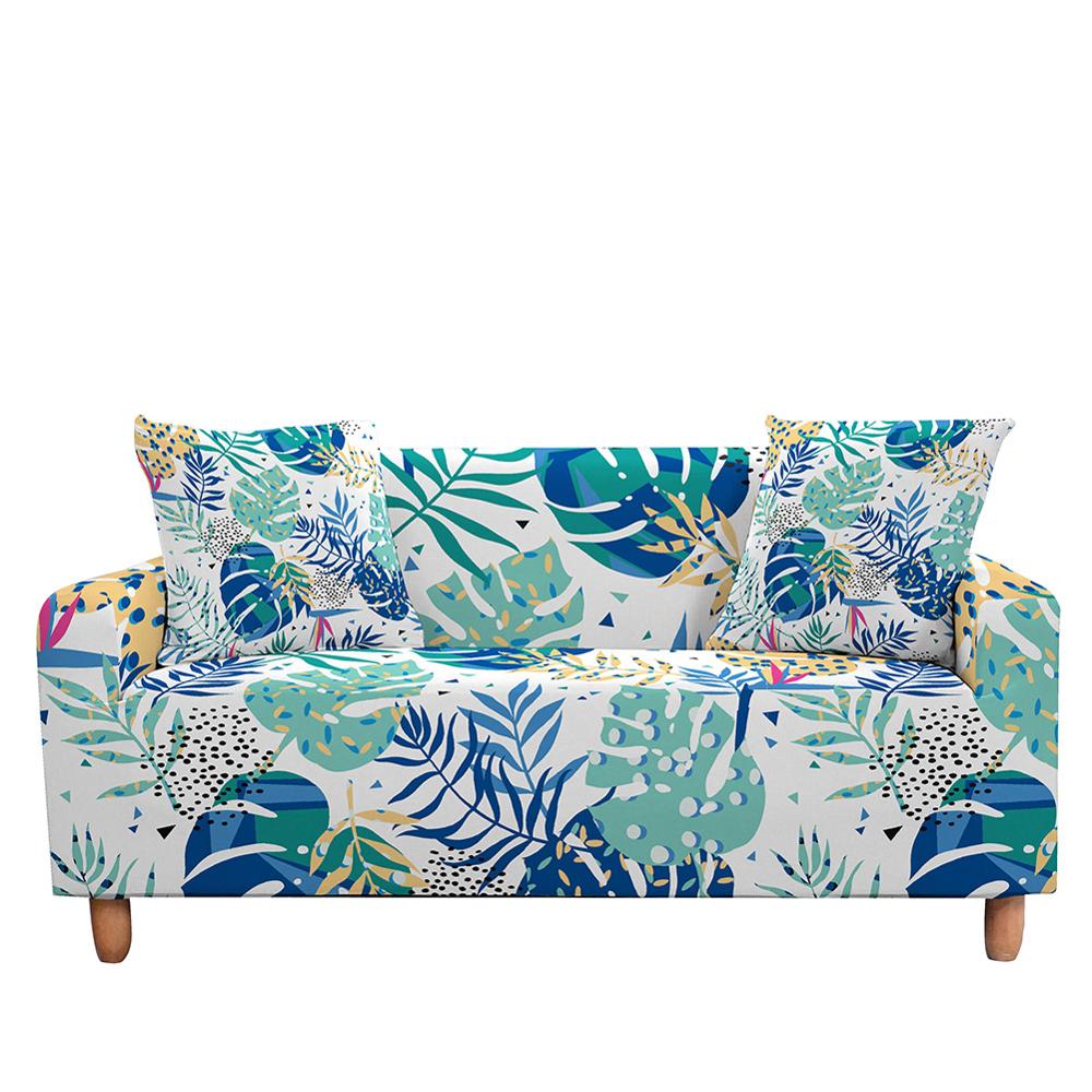 Stretch Sofa Cover Elastic Slipcover Tropical Leaves for Living Room Sectional L Shape Sofa Couch Cover - Homely Arts