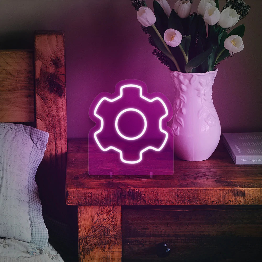 Gear Mini Neon LED Sign - Homely Arts
