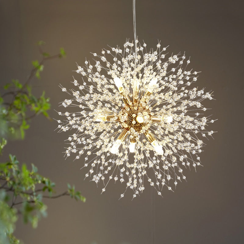 Modern Crystal Dandelion Chandelier indoor Lighting Pendant Lamp For Living Room Dining Room Home decorative luminaires - Homely Arts