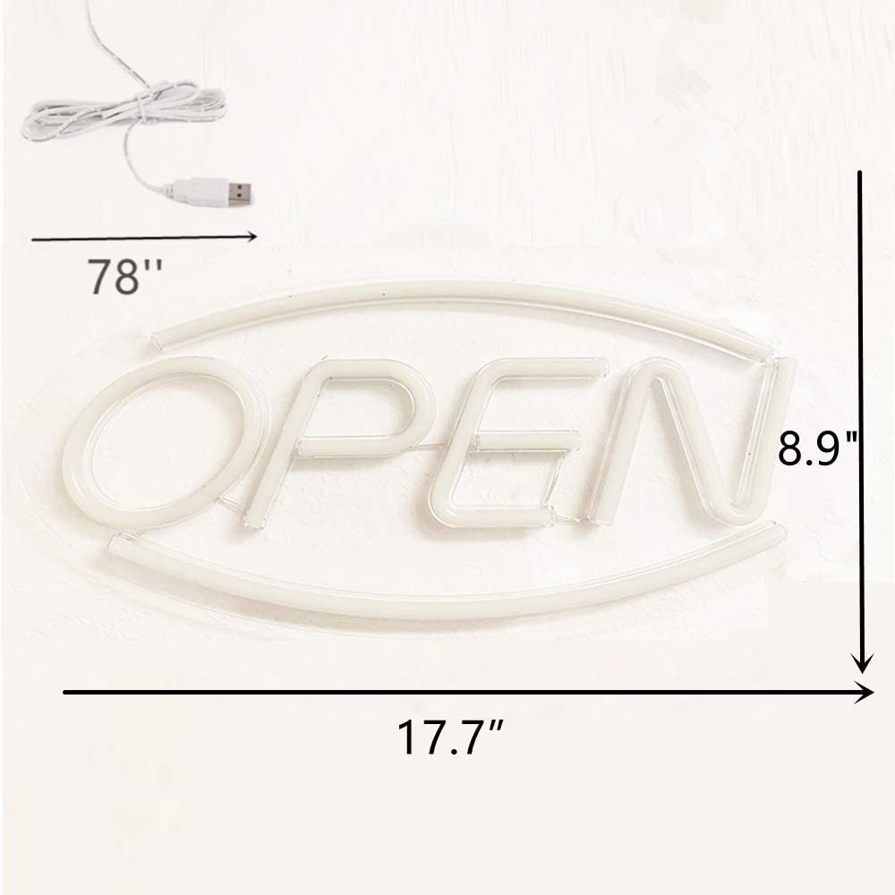 Open Shaped Advertisement Displays Signs LED Neon Light for Business, Stores (Multicolor, 17.7''x8.9'') - Homely Arts