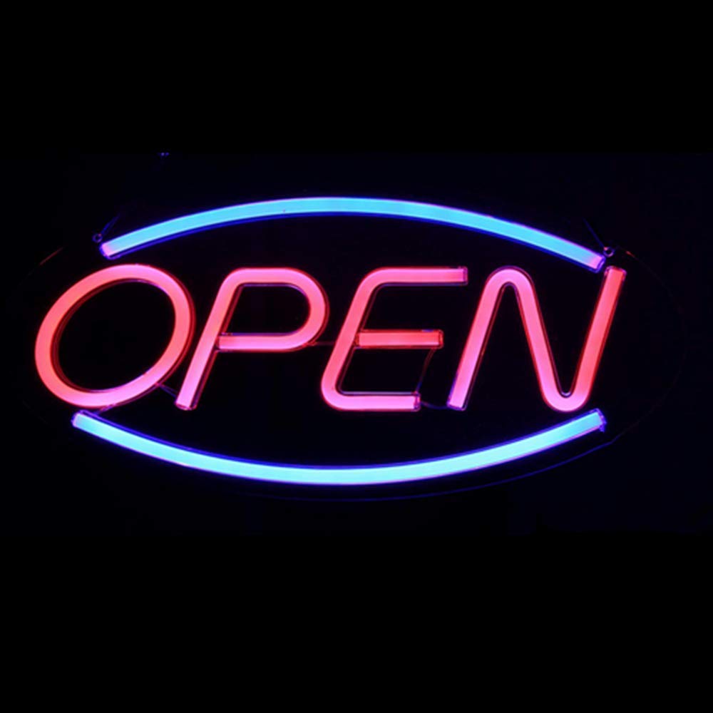 Open Shaped Advertisement Displays Signs LED Neon Light for Business, Stores (Multicolor, 17.7''x8.9'') - Homely Arts