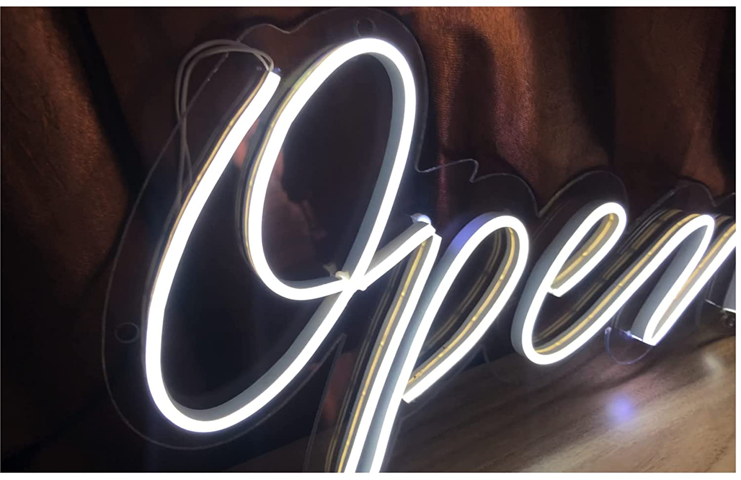 Homely Arts Open Led Neon Sign 15 x 9.5" - White - Homely Arts