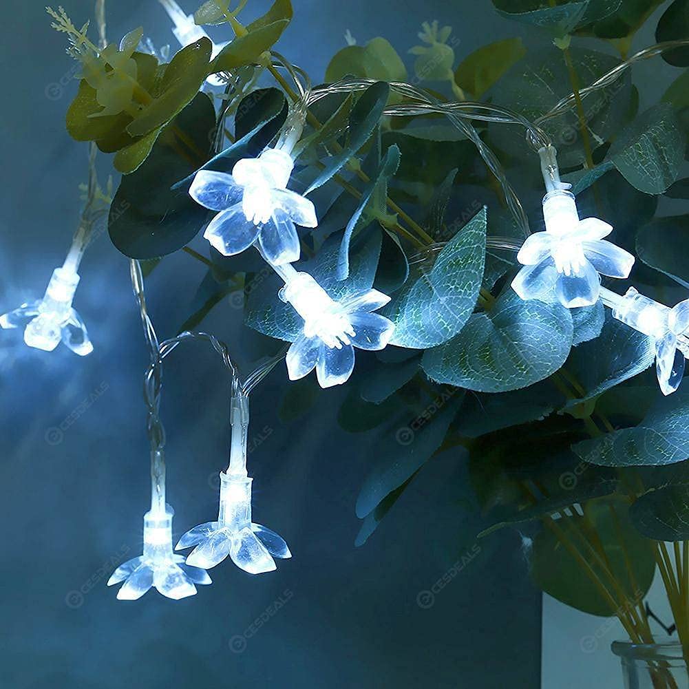 Silicone Blooming Flower Fairy String Lights (White Bulbs) - Homely Arts