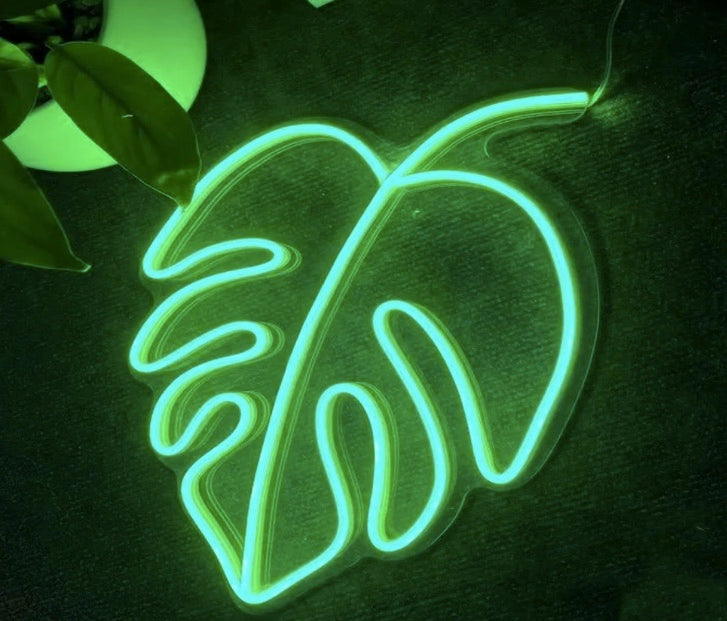 Monstera Plant Leaf Neon Sign | Custom Neon Sign | Neon Sign | Led Neon Sign | Bedroom Decoration | Neon Signs | Wall Decor | Home Decor - Homely Arts