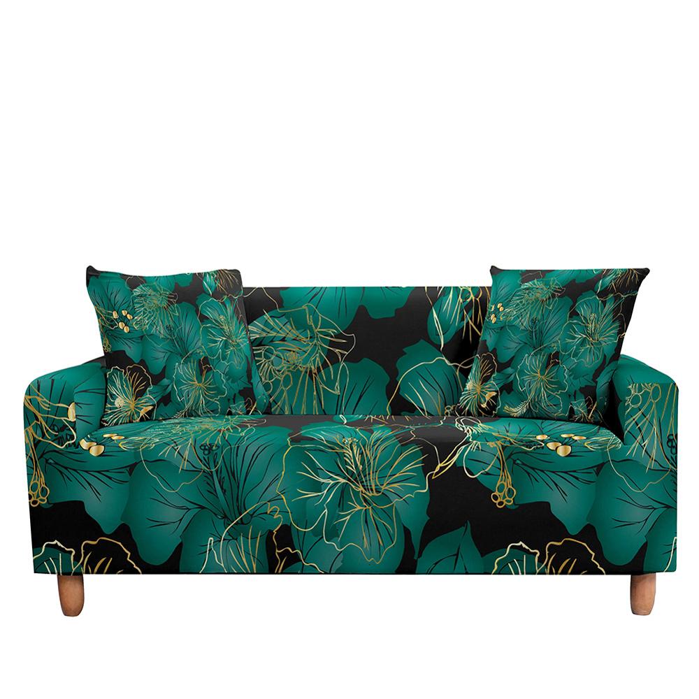 Stretch Sofa Cover Elastic Slipcover Tropical Leaves for Living Room Sectional L Shape Sofa Couch Cover - Homely Arts