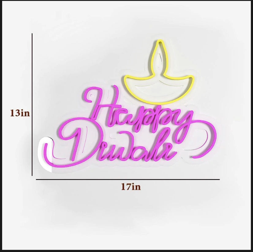 Happy Diwali Design Neon LED Light best Quality - Homely Arts