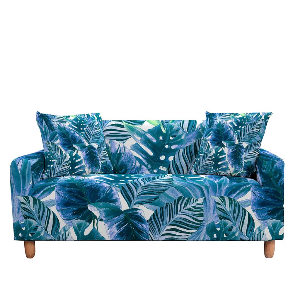 Stretch Sofa Cover Elastic Slipcover Tropical Leaves for Living Room Sectional L Shape Sofa Couch Cover - Homely Arts