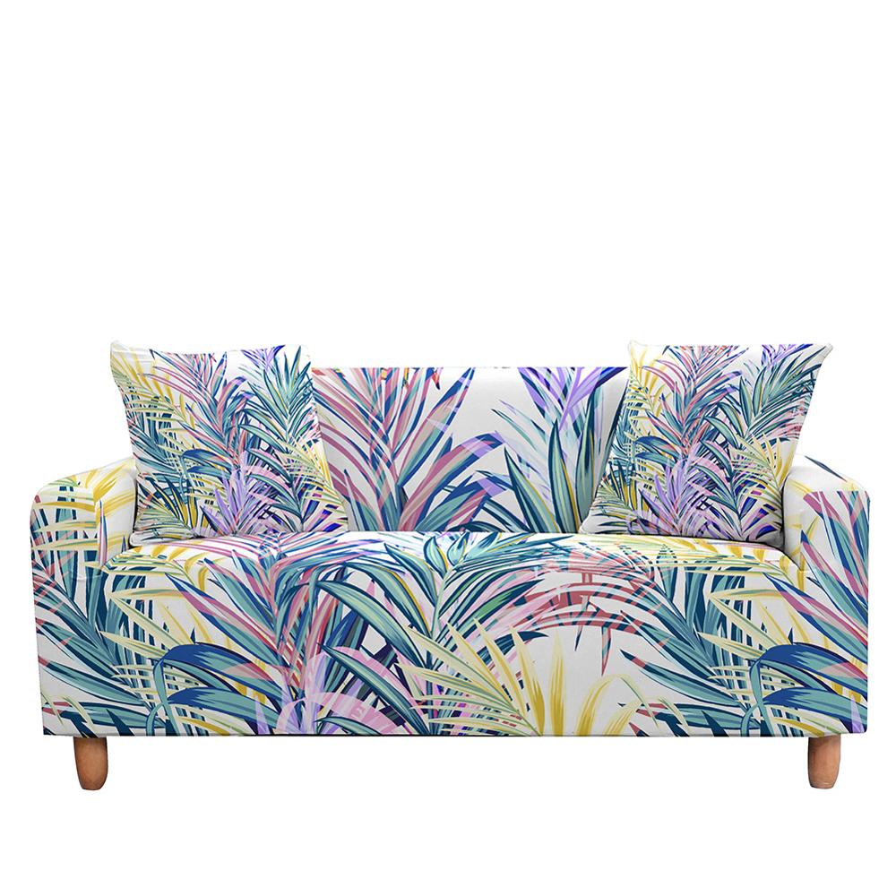 Stretch Sofa Cover Elastic Slipcover Tropical Leaves for Living Room Sectional L Shape Sofa Couch Cover - Homely Arts