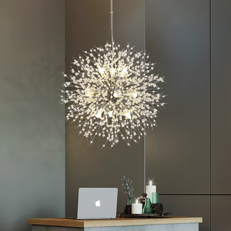 Modern Crystal Dandelion Chandelier indoor Lighting Pendant Lamp For Living Room Dining Room Home decorative luminaires - Homely Arts