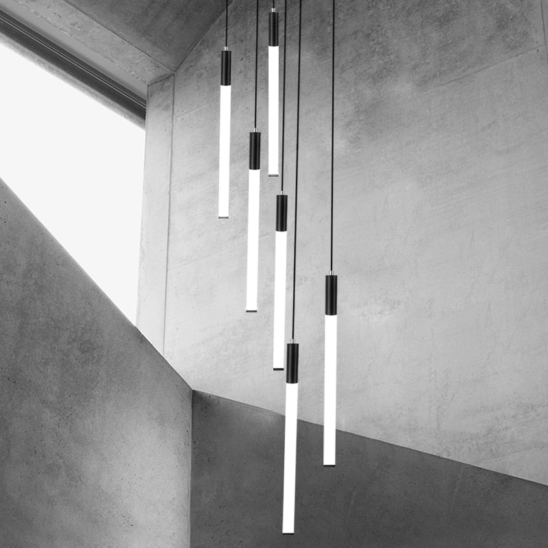 Long lamp stair chandelier modern led living room chandelier indoor lighting - Homely Arts