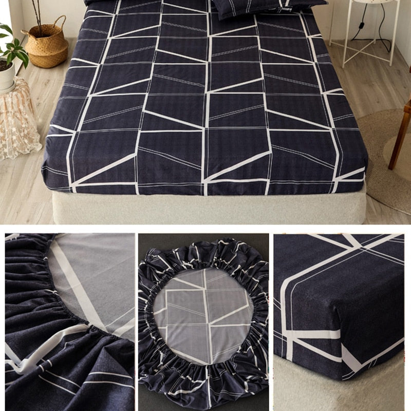 Bedding Linens King Size Heart-shaped Pattern Fitted Sheet Set For Double Bed - Homely Arts