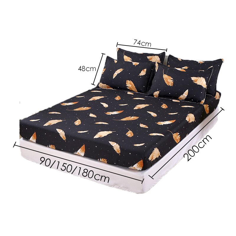 Bedding Linens King Size Heart-shaped Pattern Fitted Sheet Set For Double Bed - Homely Arts