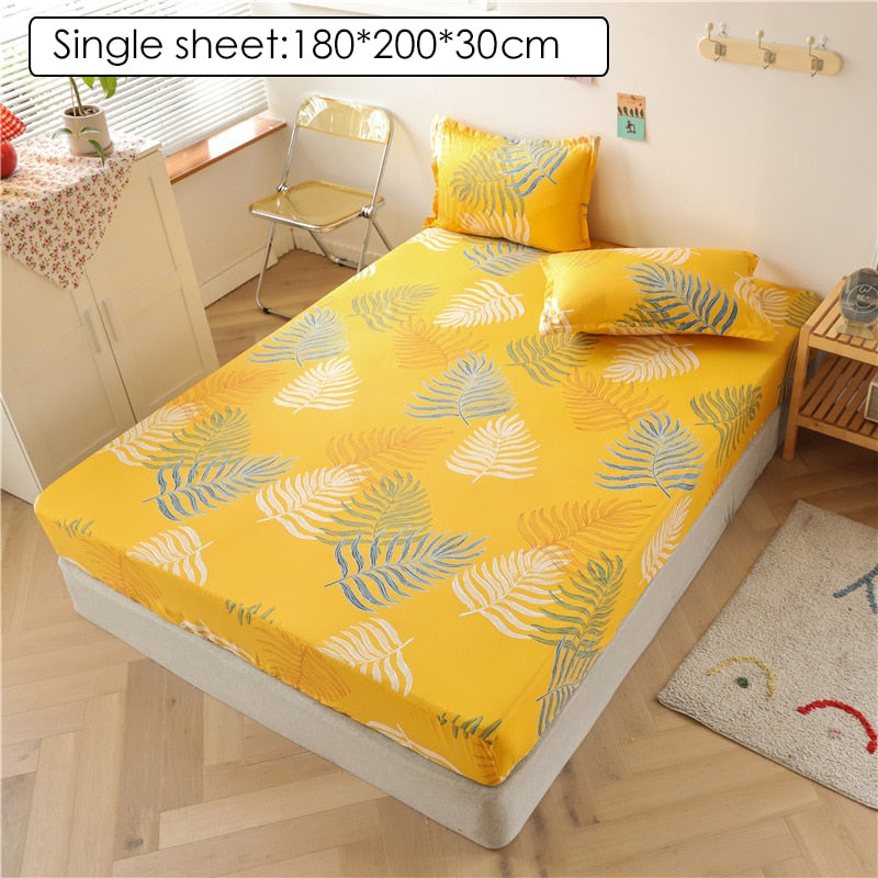 Fitted Bed Sheet Red Heart Printed - Homely Arts