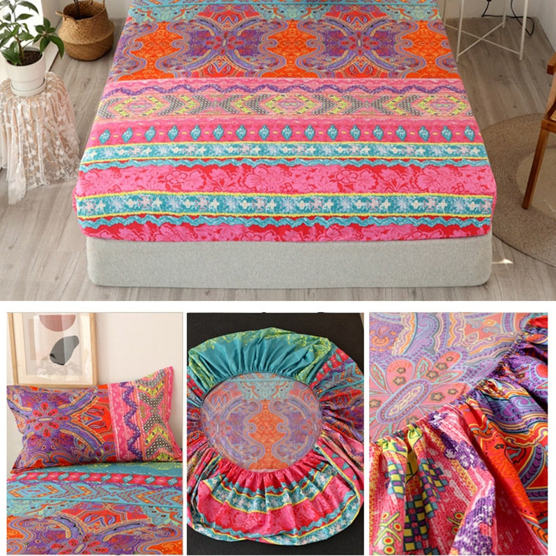 Bedding Linens King Size Heart-shaped Pattern Fitted Sheet Set For Double Bed - Homely Arts