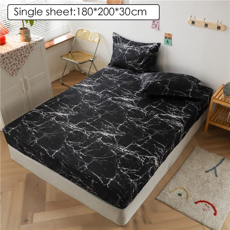 Bedding Linens King Size Heart-shaped Pattern Fitted Sheet Set For Double Bed - Homely Arts