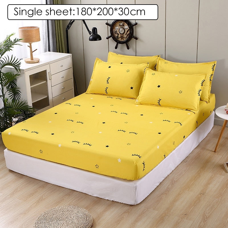 Bedding Linens King Size Heart-shaped Pattern Fitted Sheet Set For Double Bed - Homely Arts