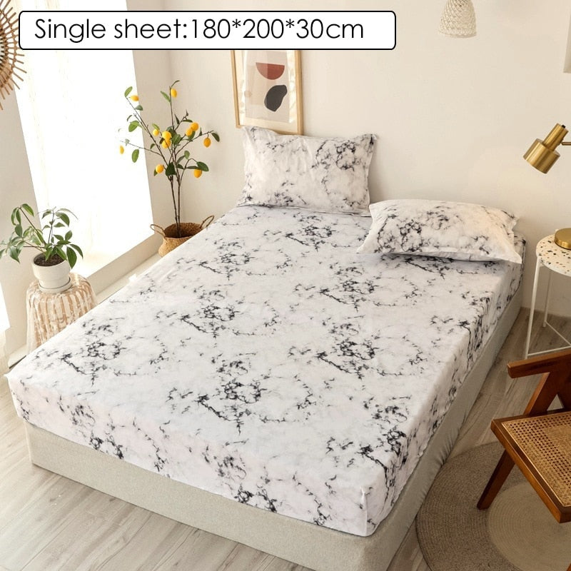 Bedding Linens King Size Heart-shaped Pattern Fitted Sheet Set For Double Bed - Homely Arts