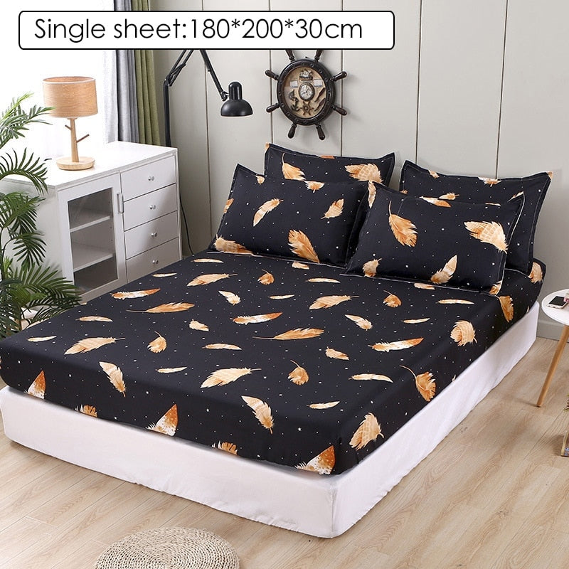 Bedding Linens King Size Heart-shaped Pattern Fitted Sheet Set For Double Bed - Homely Arts