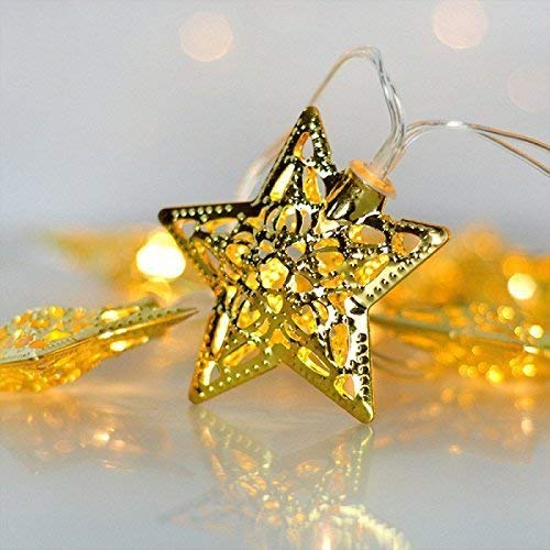Metal Star Shaped LED Light (Warm White Bulbs) - Homely Arts