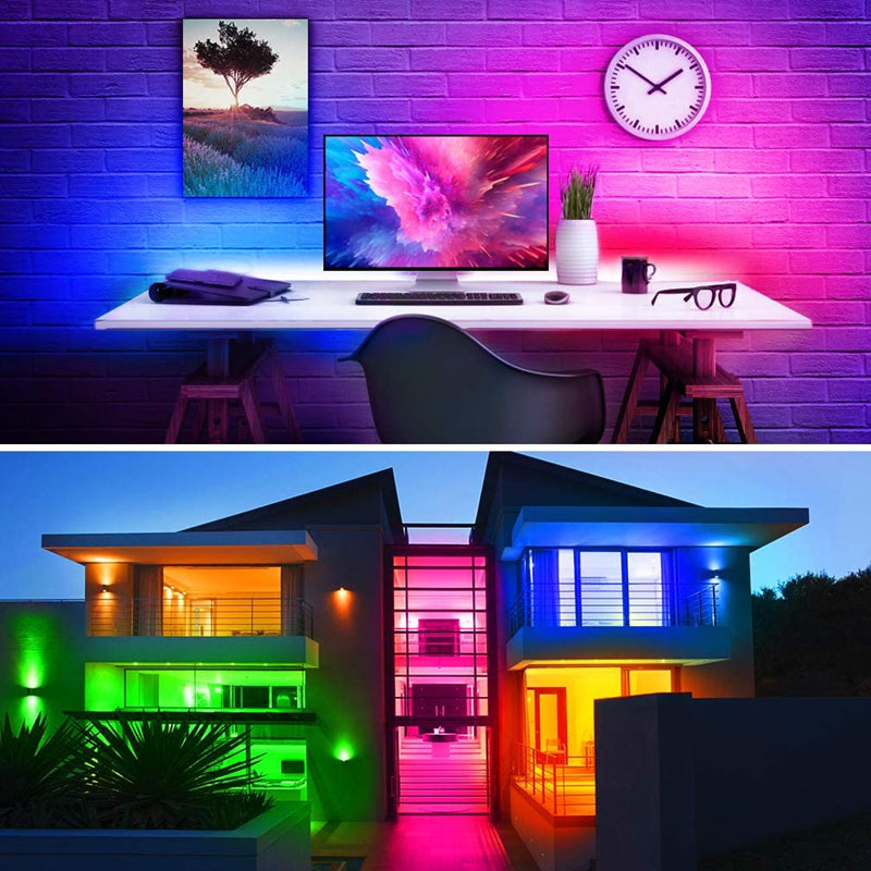 Led Strip RGB 5 Meter Remote Control Led Strip Light for Home Decoration with 2A Adapter (Multicolor, 5050, 300 led) - Homely Arts