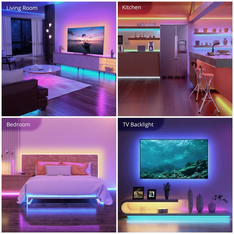 Led Strip RGB 5 Meter Remote Control Led Strip Light for Home Decoration with 2A Adapter (Multicolor, 5050, 300 led) - Homely Arts