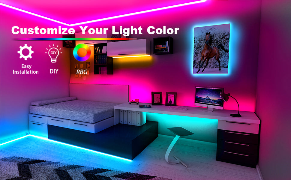 Led Strip RGB 5 Meter Remote Control Led Strip Light for Home Decoration with 2A Adapter (Multicolor, 5050, 300 led) - Homely Arts