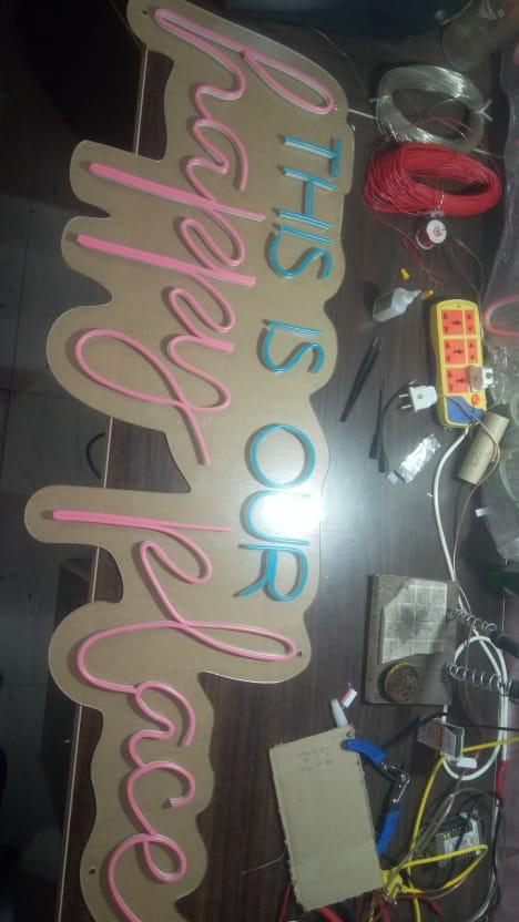 This is our Happy Place - Custom Neon Sign - Homely Arts
