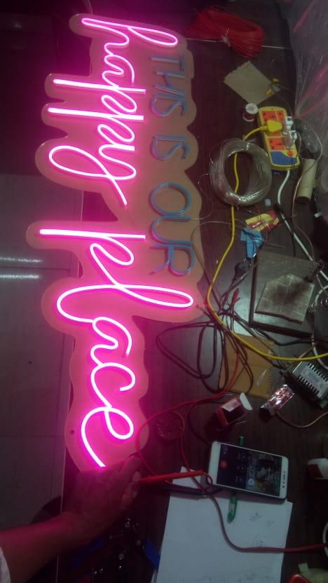 This is our Happy Place - Custom Neon Sign - Homely Arts
