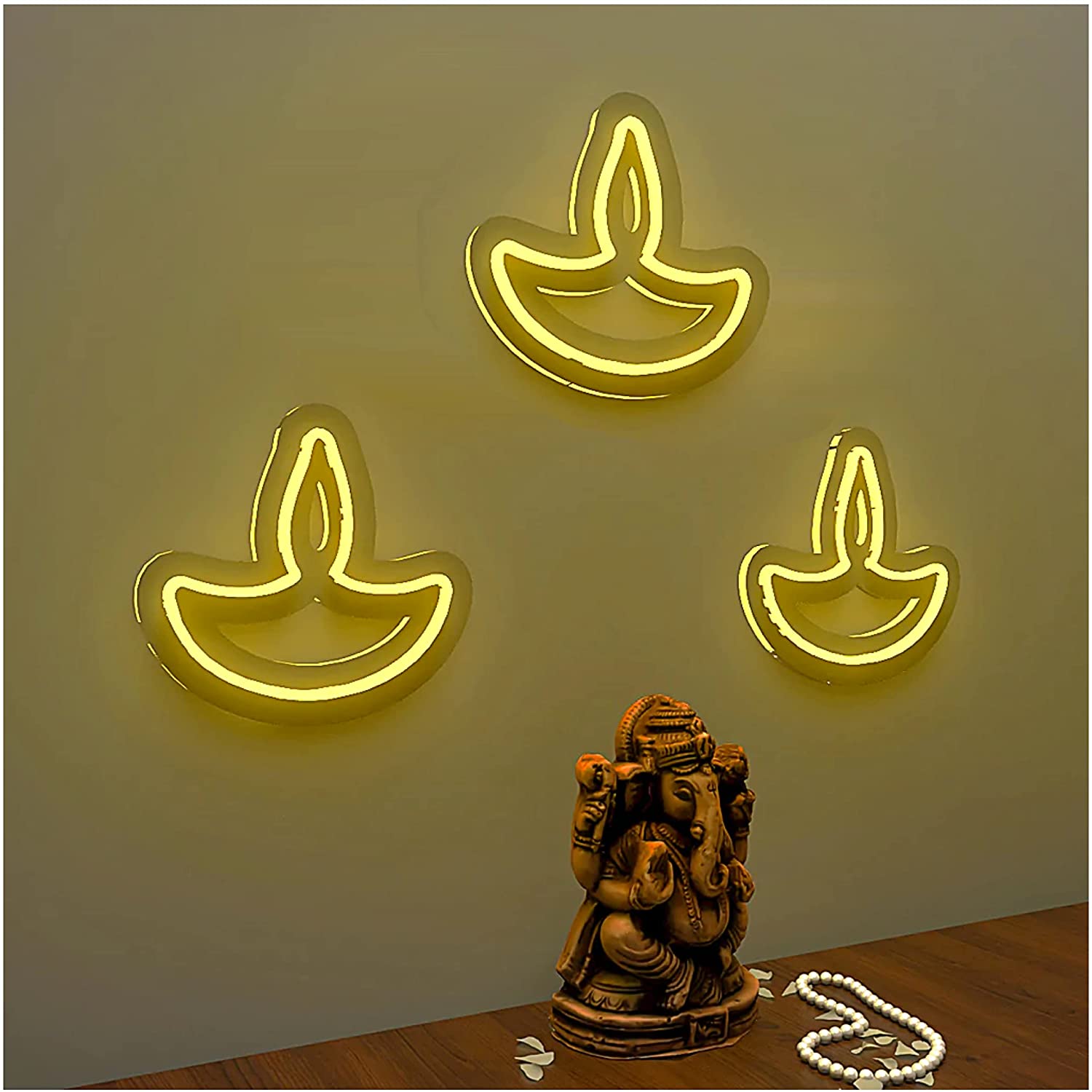 Diya Neon Sign- Orange Color - Homely Arts